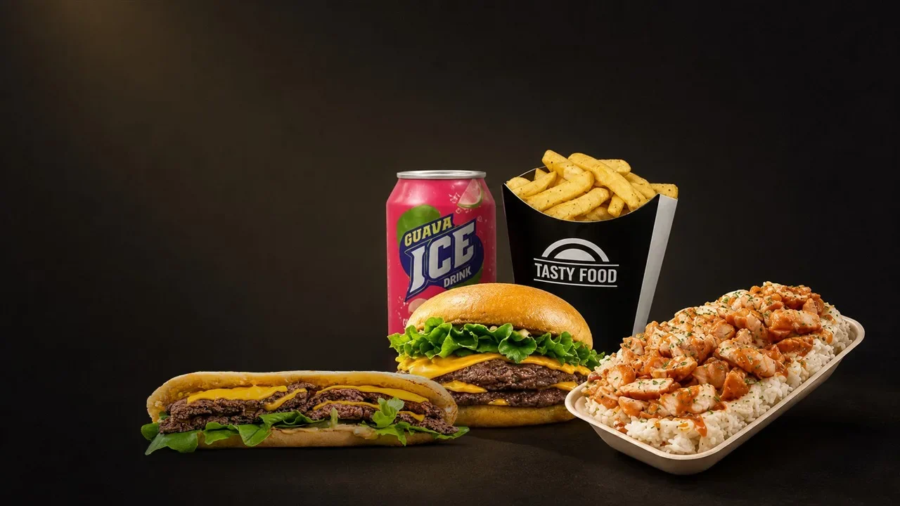 Smash Burger, sandwich, frites, Crousty Box et boisson halal de Tasty Food Namur